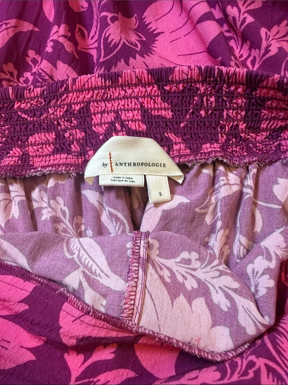 Anthropologie Dahlia Pink Floral Tunic Shorts Pajama Set Small